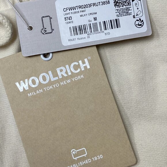 Woolrich Women’s Light Fleece Sweatpants – Ivory – Size M - Picture 6 of 9